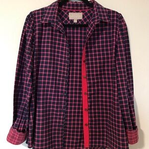 Banana Republic Pink and Blue Plaid Button Down Shirt